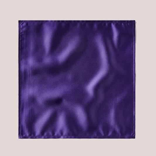 Plain Satin Hankie - Purple