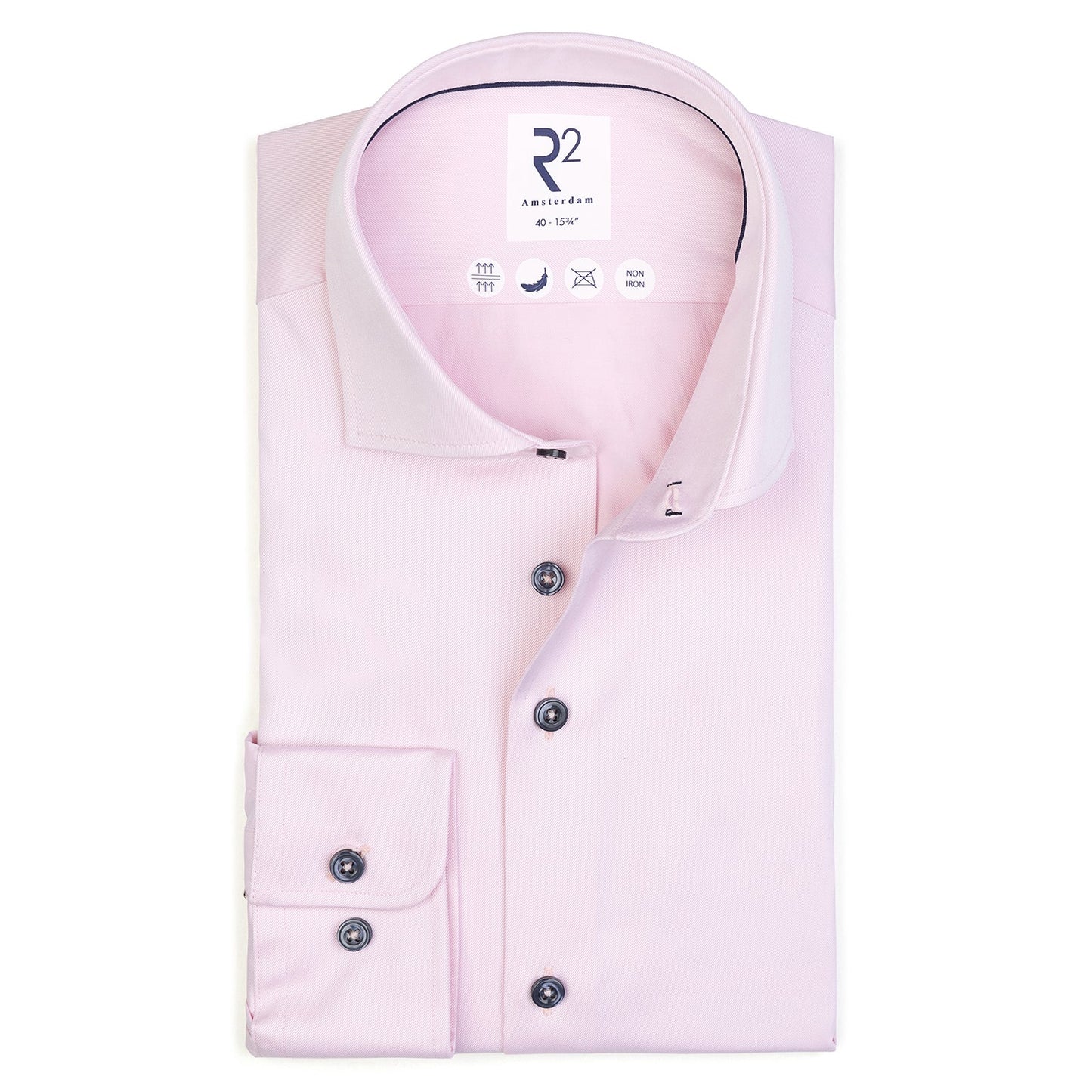 2-Ply Organic Cotton Shirts - Pink - Blue Buttons