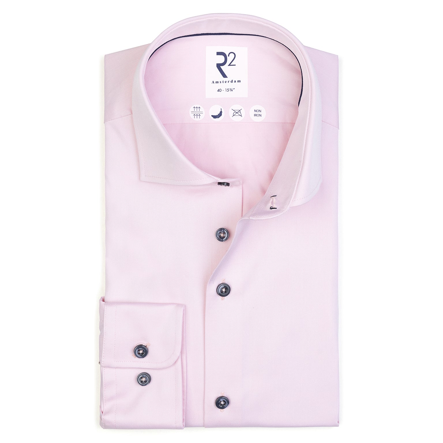 2-Ply Organic Cotton Shirts - Pink - Blue Buttons