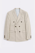 Redding Tailored Fit Double Breasted Jacket - Stone