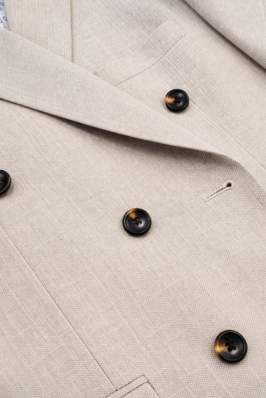 Redding Tailored Fit Double Breasted Jacket - Stone