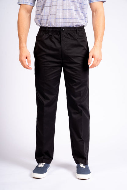 Rugby Elasticated Waist Trouser In Black - King Sizes