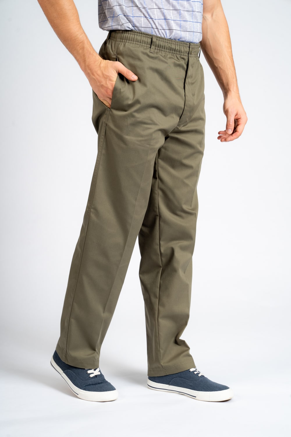 Rugby Elasticated Waist Trouser In Moss - King Sizes