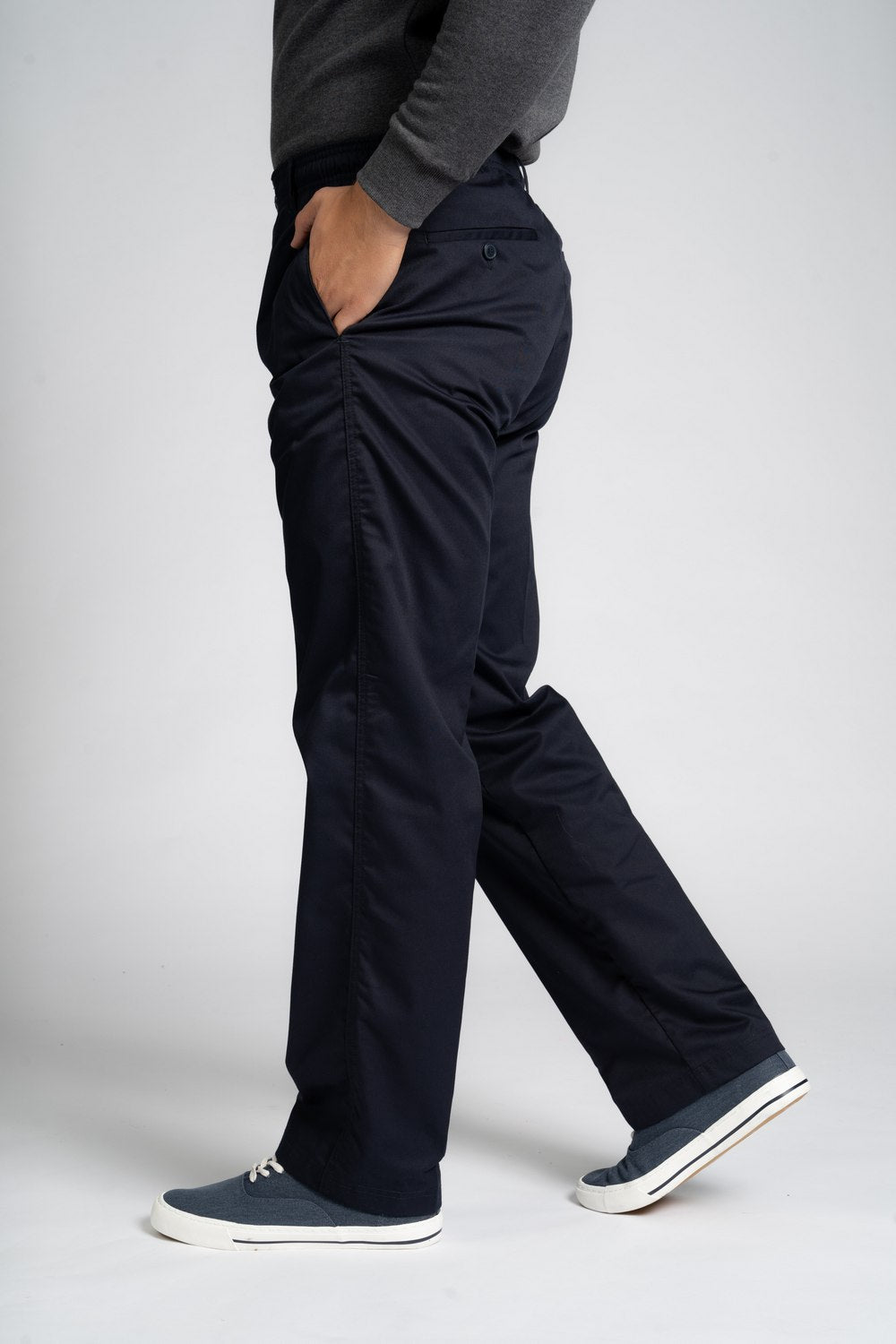 Rugby Elasticated Waist Trouser In Navy - King Sizes
