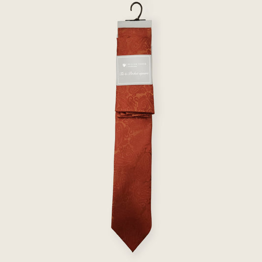 Tie and Hankie Set - Tonal Rust I169840
