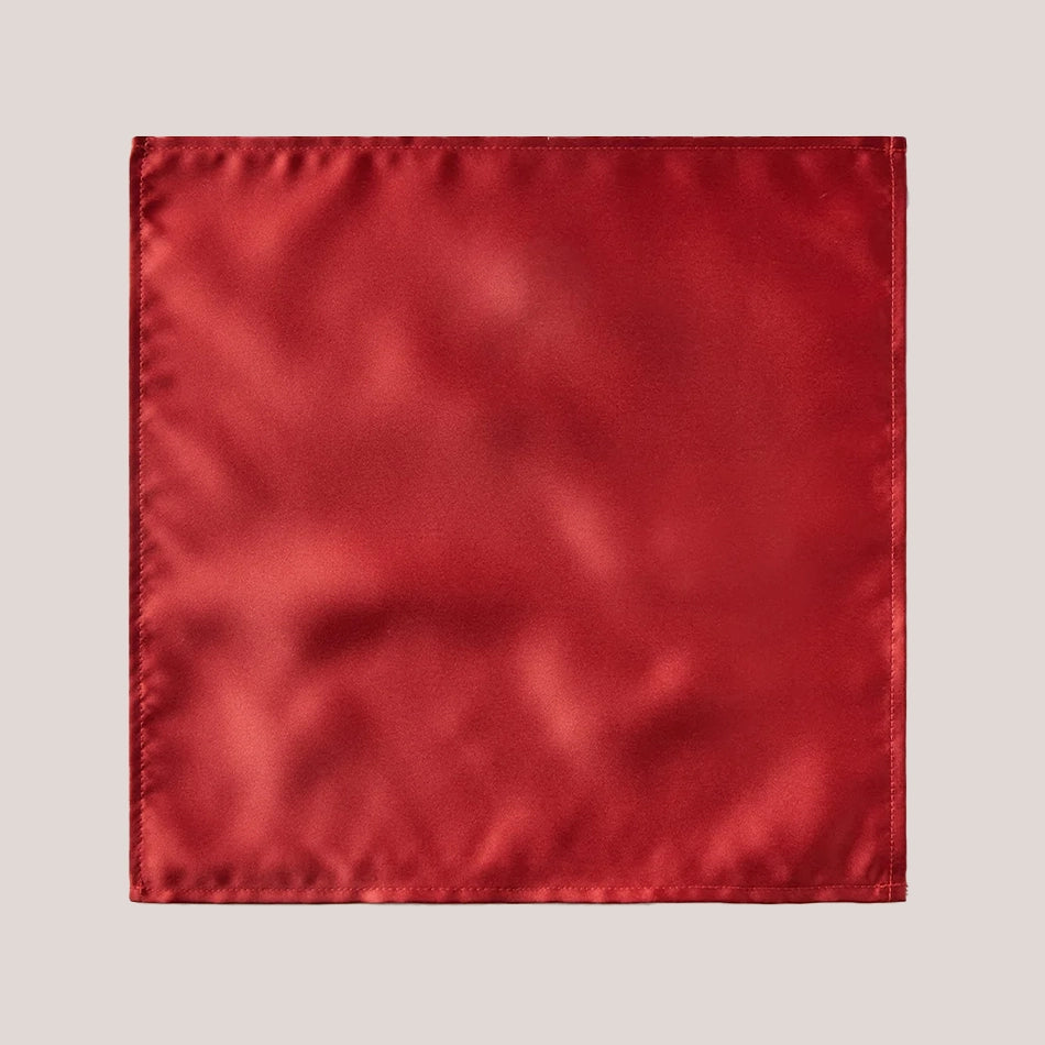 Plain Satin Hankie - Red