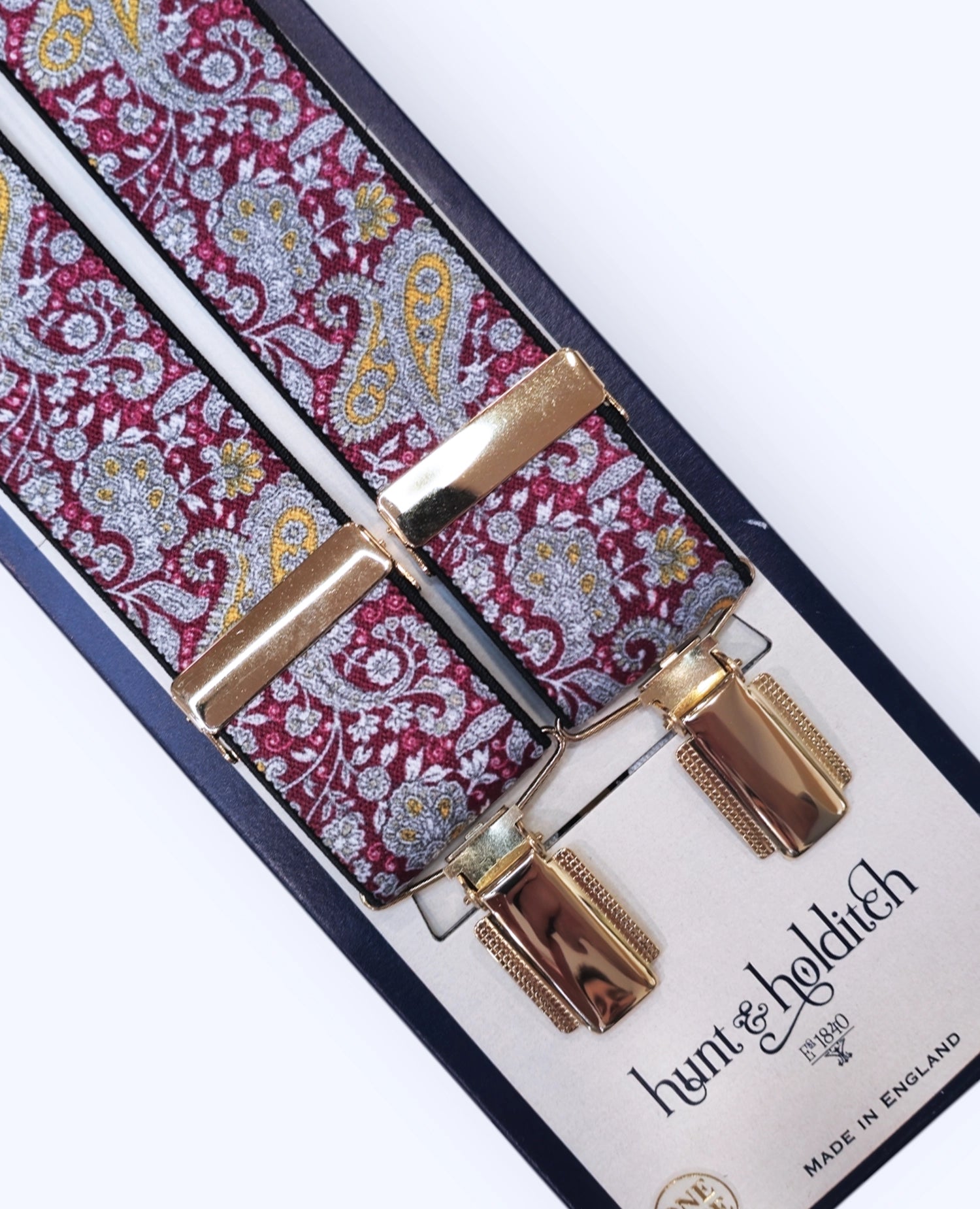 Adjustable Clip Bracers - Red Paisley