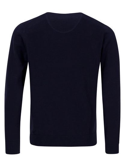 FINE-KNIT SWEATER WITH A CREW NECK - Navy