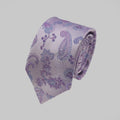 Strong Paisley Print Tie and Hankie - Lilac