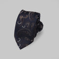 Strong Paisley Print Tie and Hankie - Navy Tan
