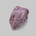 Strong Paisley Print Tie and Hankie - Pink