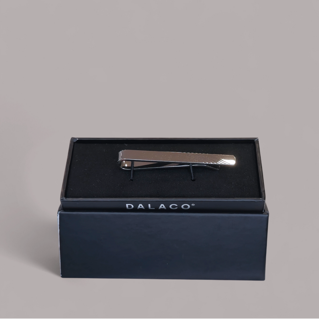 Engraved Rhodium Tie Bar