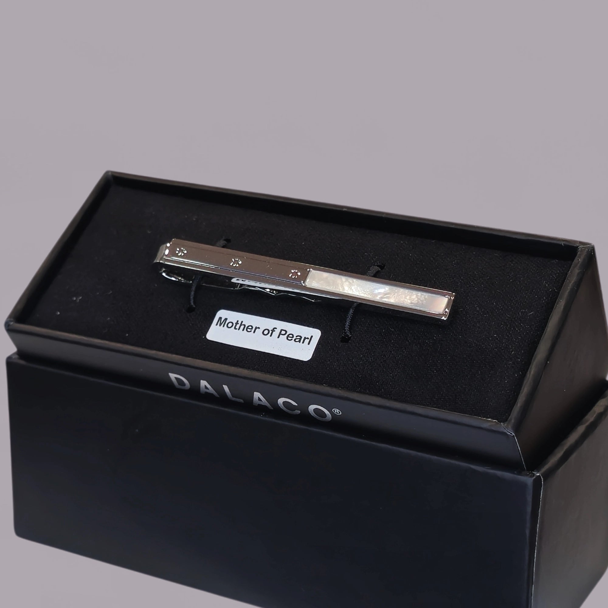Mother of Pearl Rhodium Tie Bar