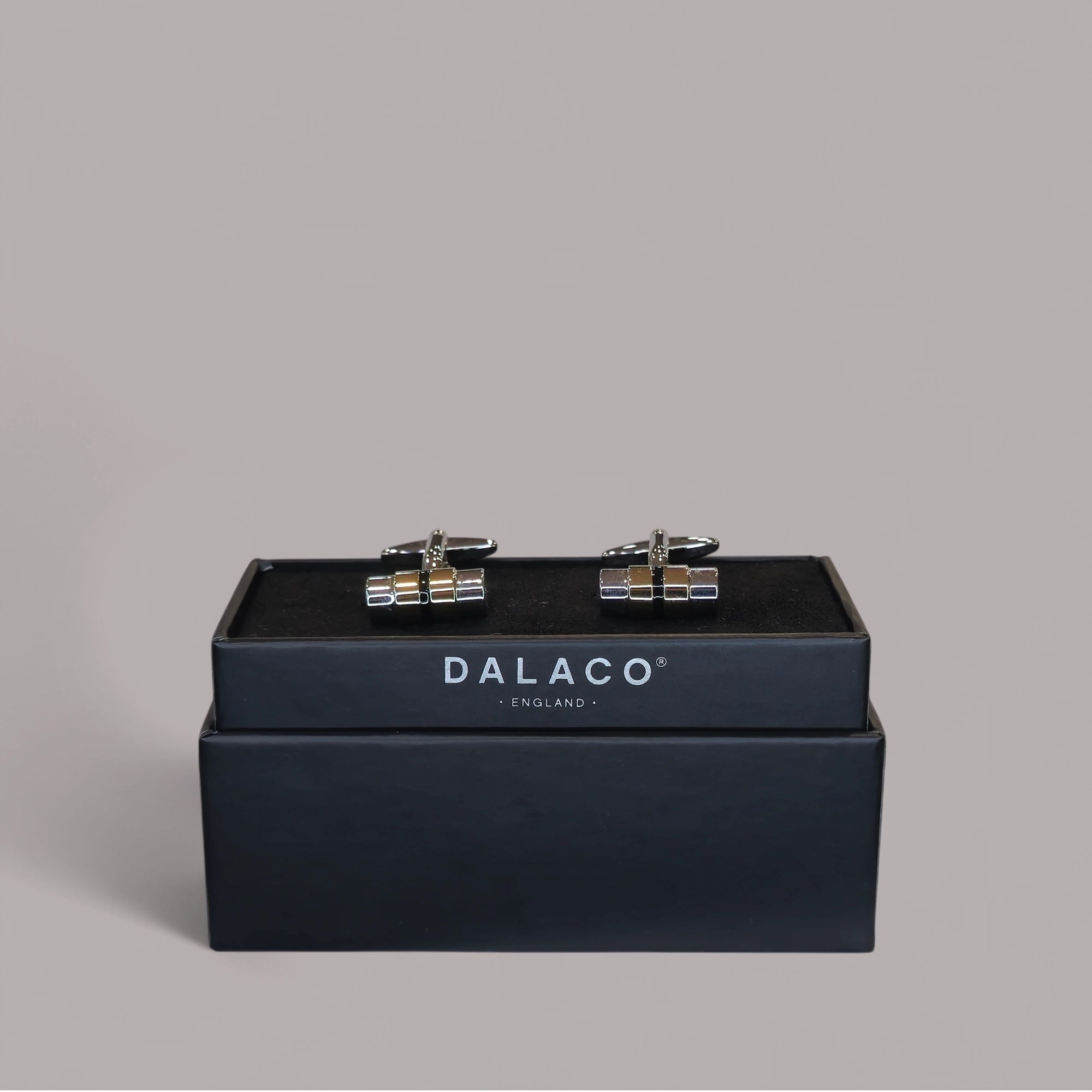 Shiny Rhodium Plated with Gold Plate Cufflinks