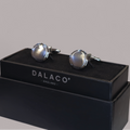 Port Hole Brushed Rhodium Plated Cufflinks