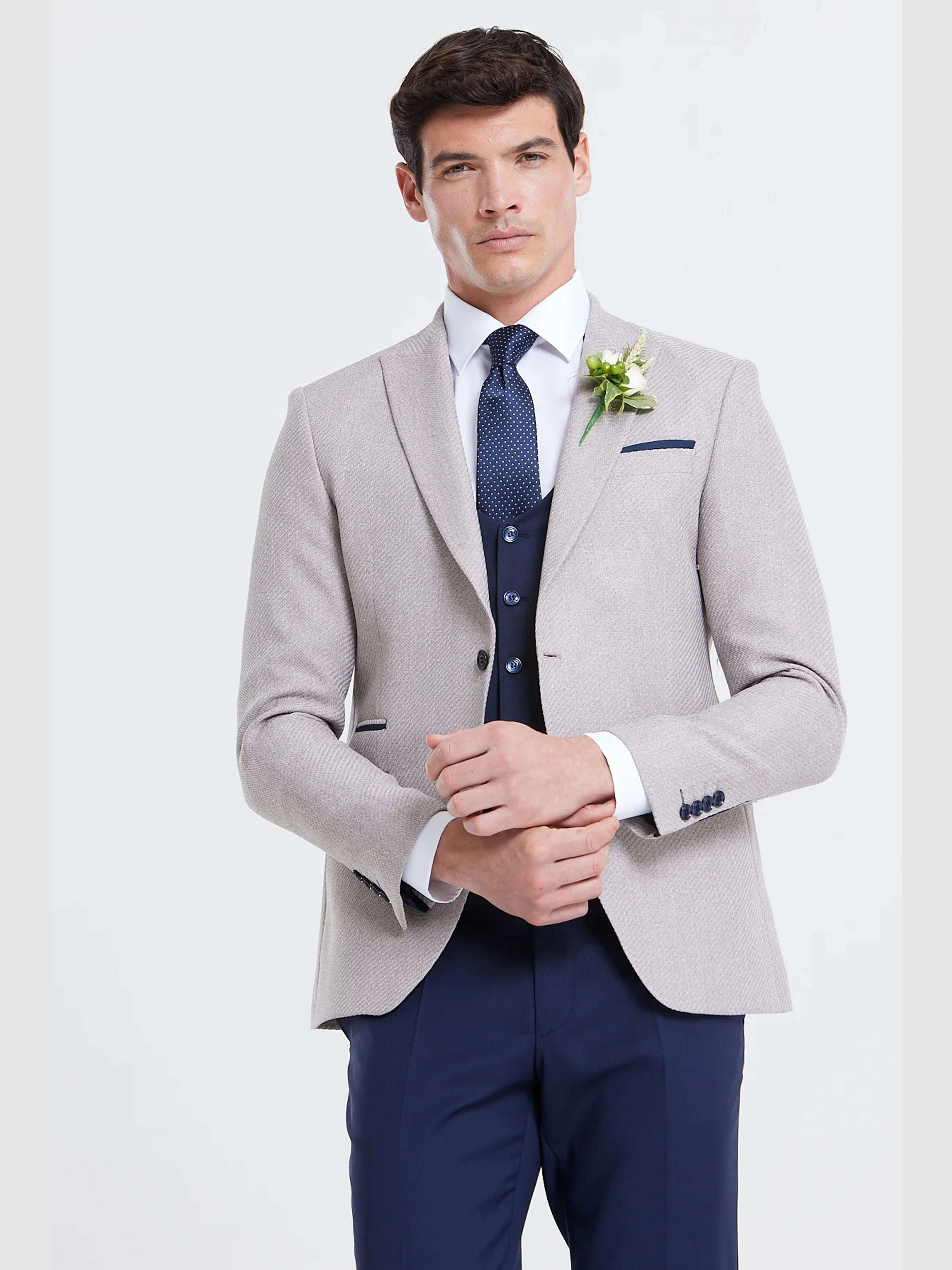 Simon Tailored Fit Jacket - Beige