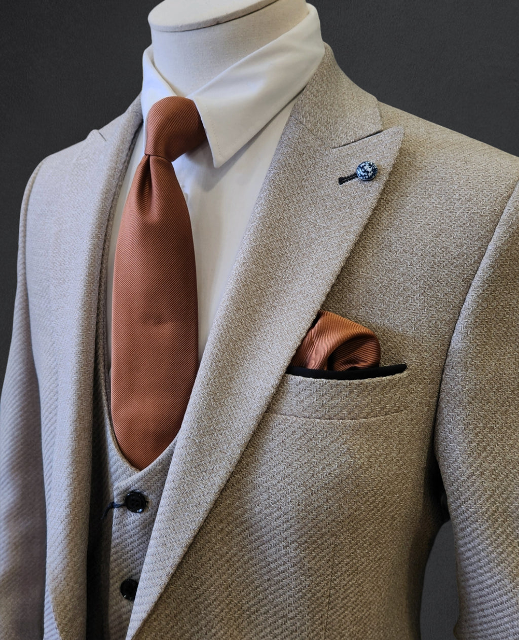 Simon Tailored Fit Jacket - Beige