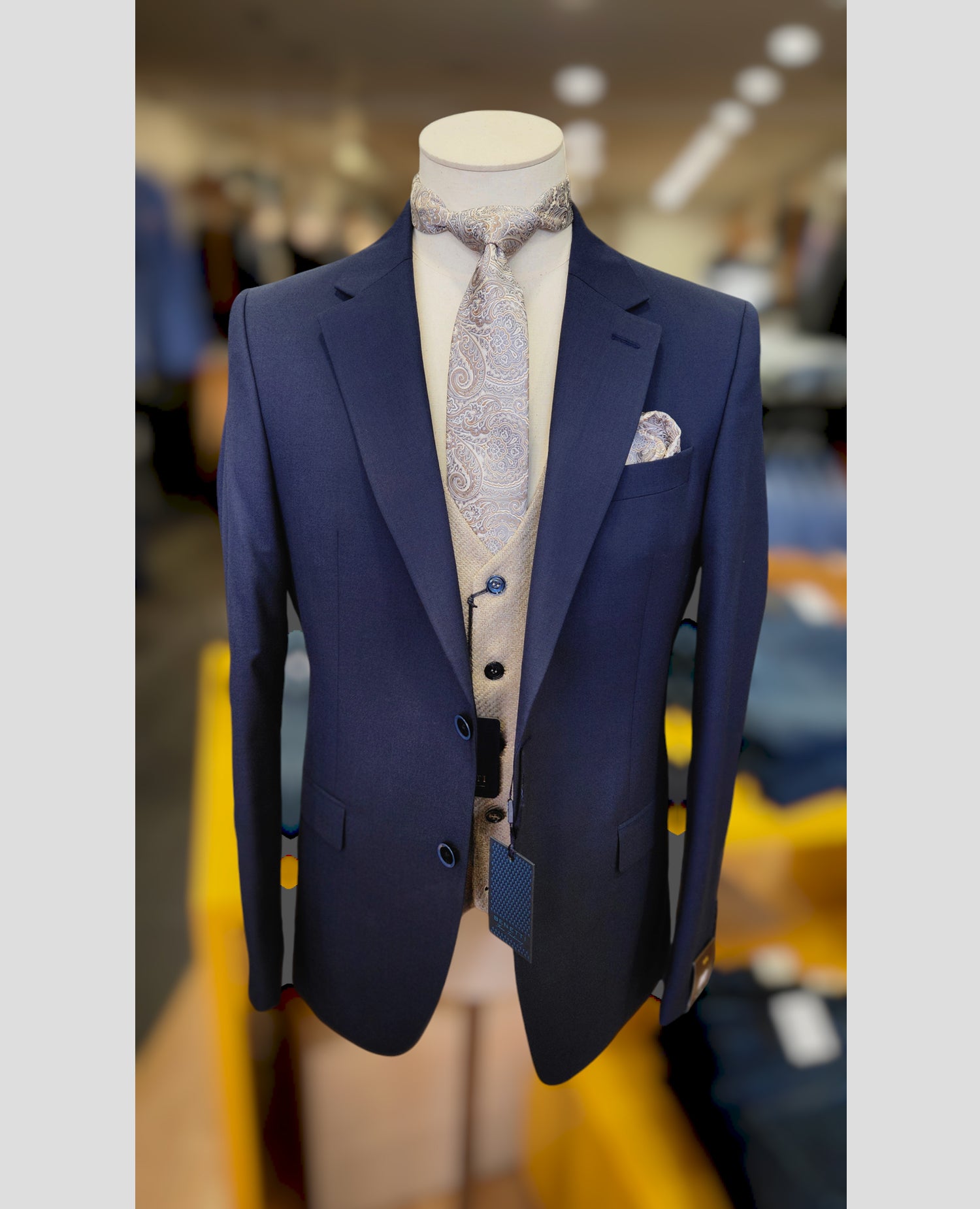 Simon Tailored Fit Waistcoat - Beige