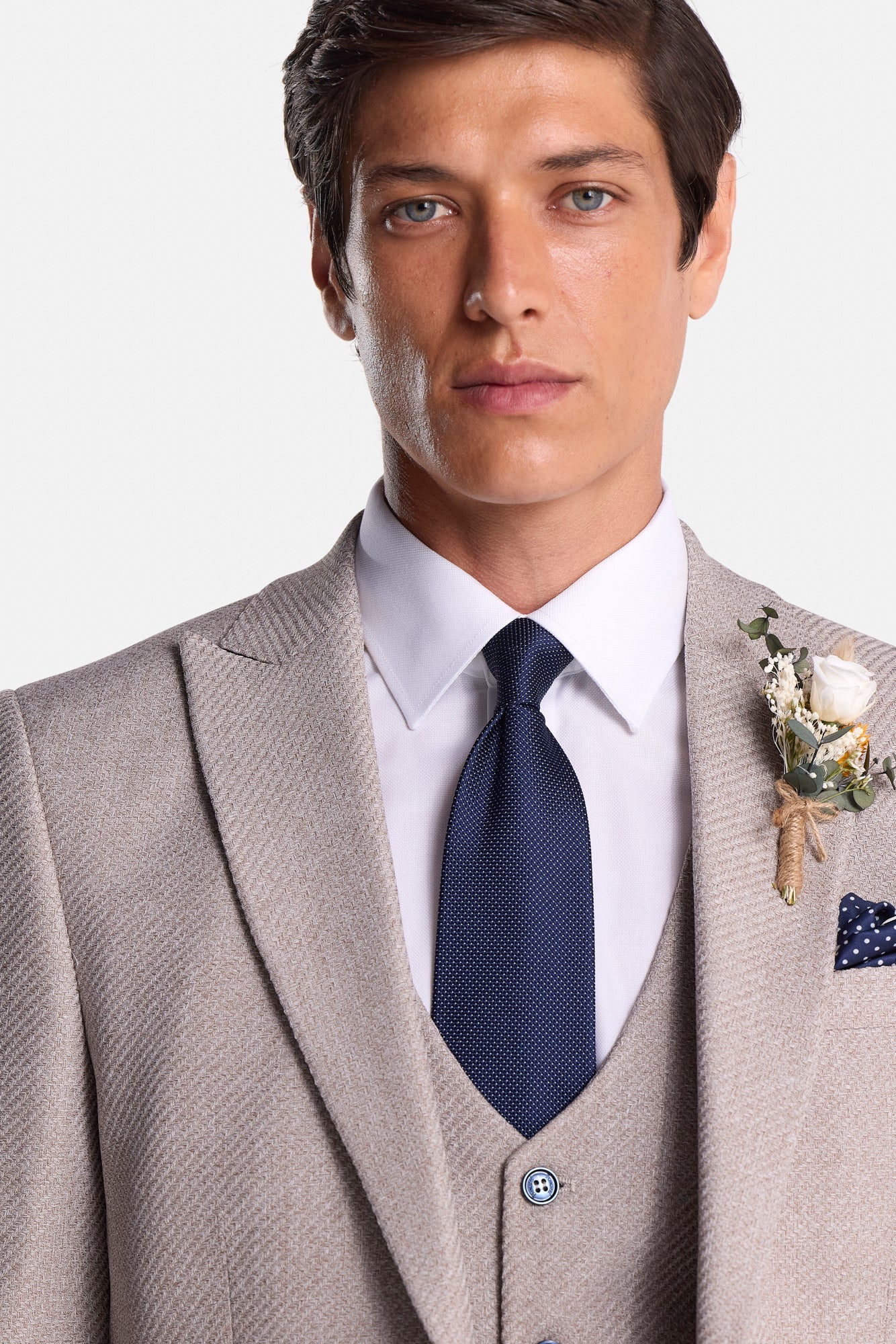 Simon Tailored Fit Jacket - Beige