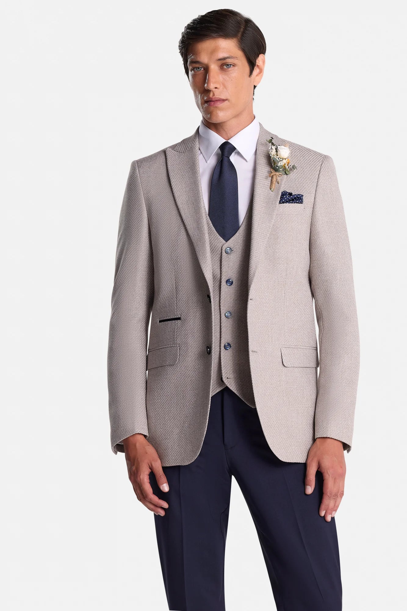 Simon Tailored Fit Jacket - Beige
