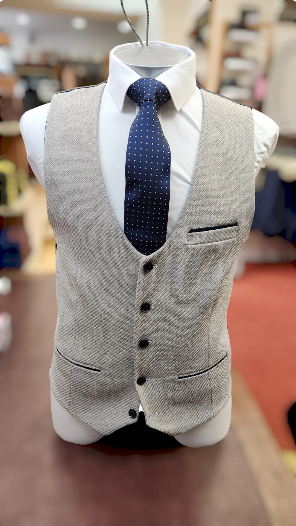 Simon Tailored Fit Waistcoat - Beige