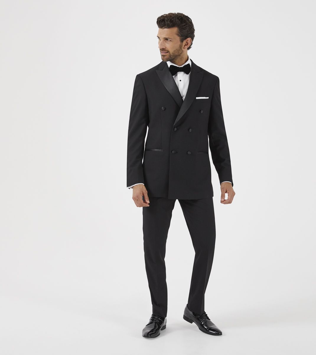 Sinatra Tailored Black Dinner Trousers with Satin Stripe