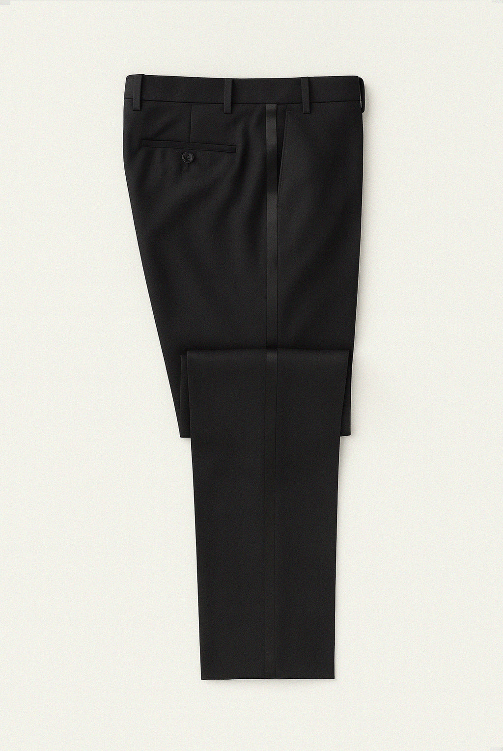 Sinatra Tailored Black Dinner Trousers with Satin Stripe