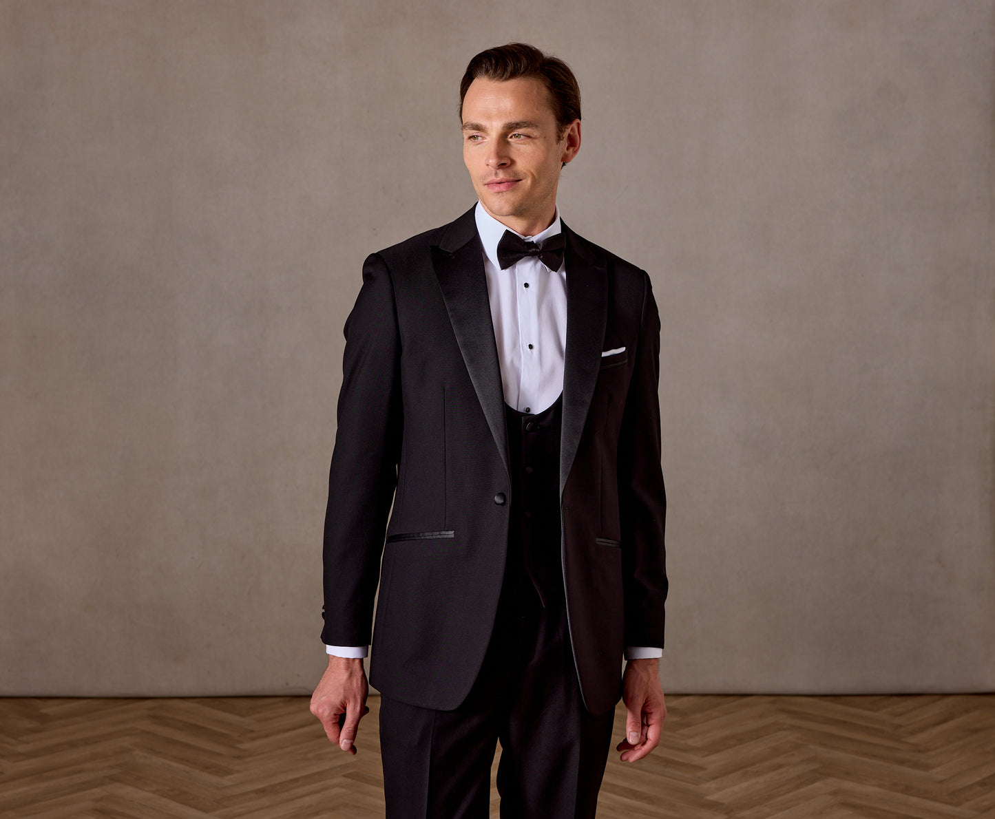 Sinatra Black Scoop Tuxedo Waistcoat