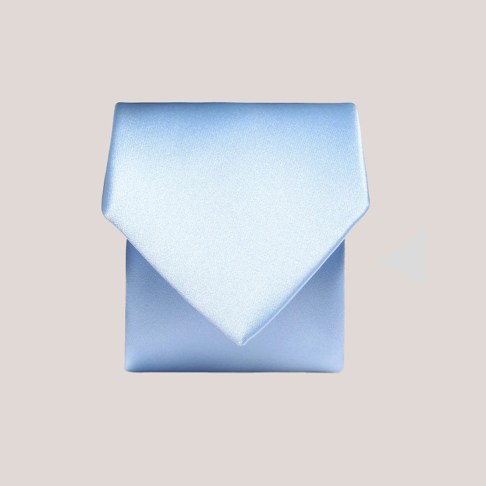Plain Satin Tie - Sky