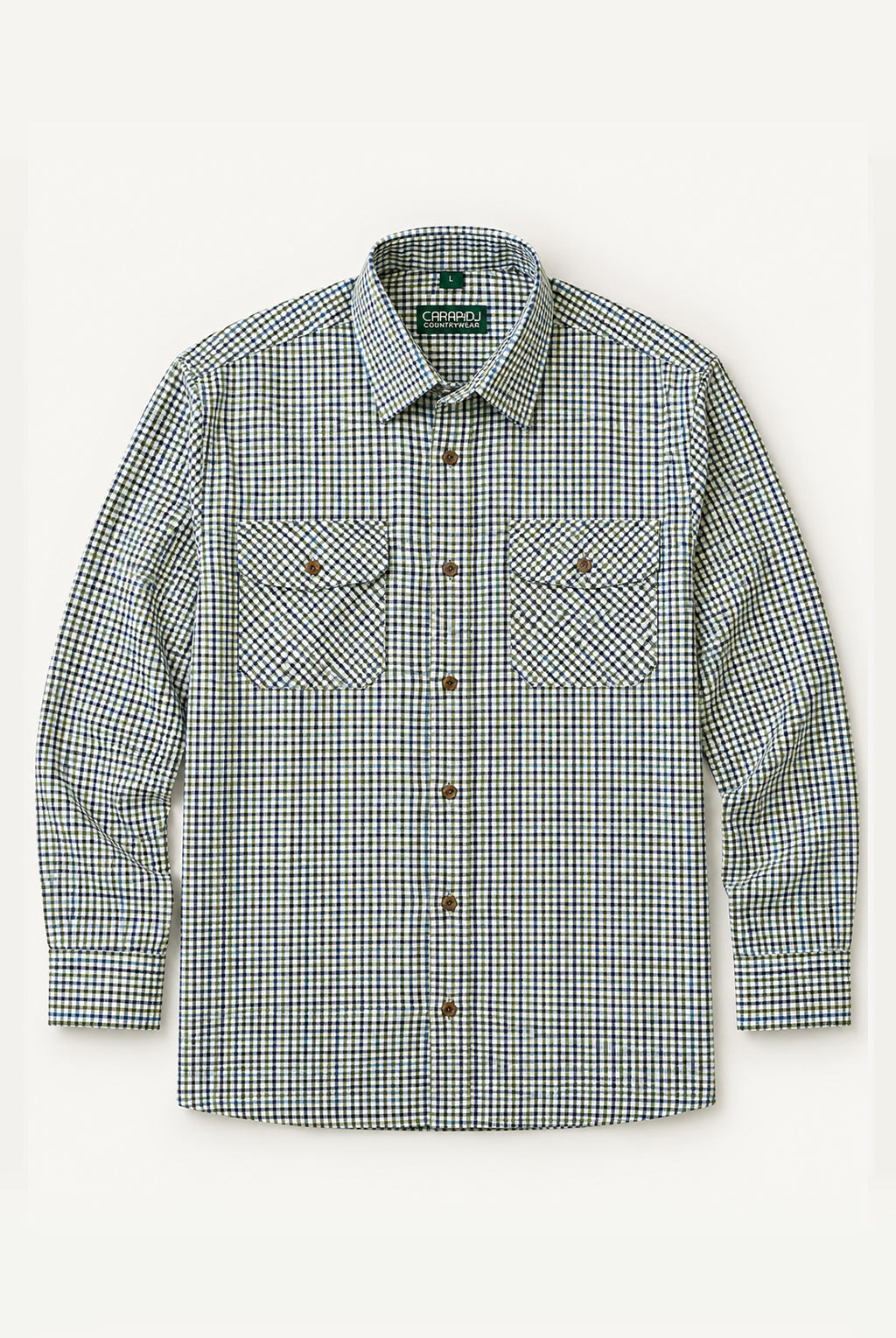 Tattersall Country Check Shirt - Green Navy
