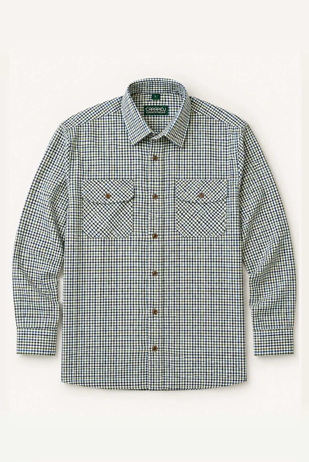 Tattersall Country Check Shirt - Green Navy