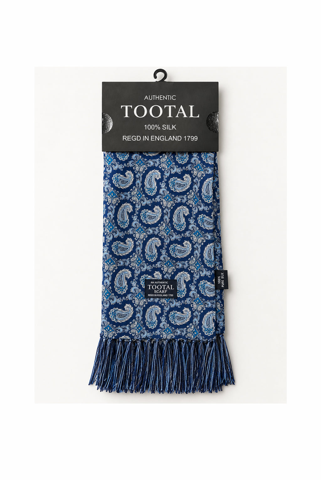 Tootal Paisley Silk Scarf - Navy TV5945 | 058