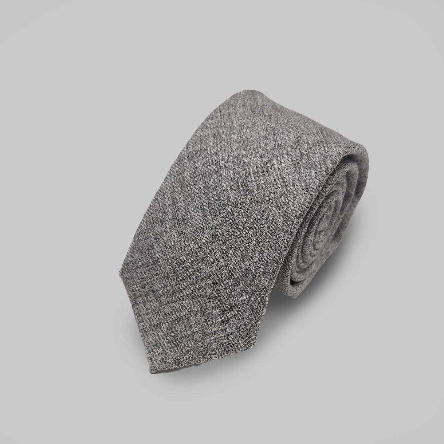 Tweed Tie and Hankie - Light Grey