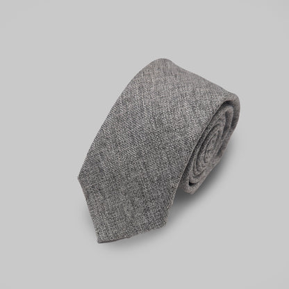 Tweed Tie and Hankie - Light Grey