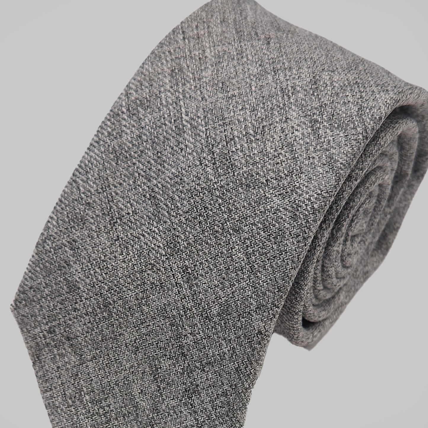 Tweed Tie and Hankie - Light Grey