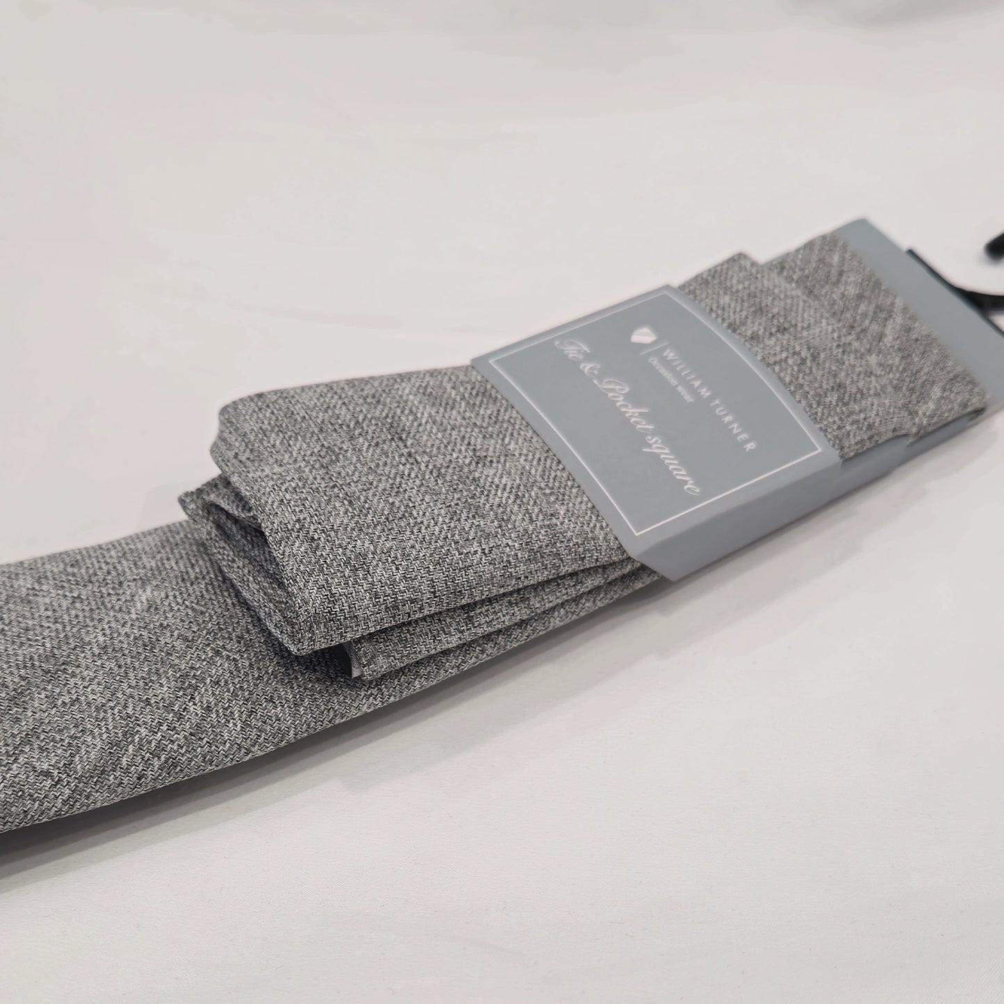 Tweed Tie and Hankie - Light Grey