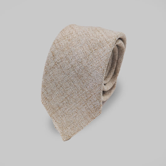 Tweed Tie and Hankie - Stone