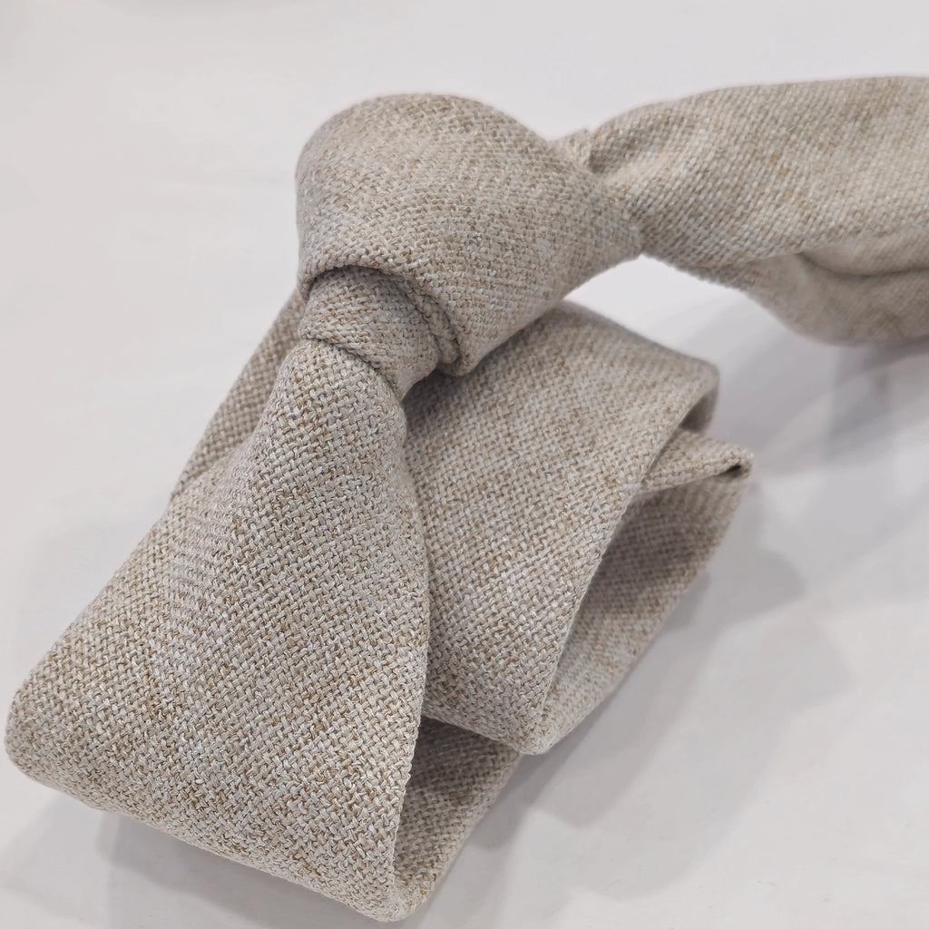 Tweed Tie and Hankie - Stone