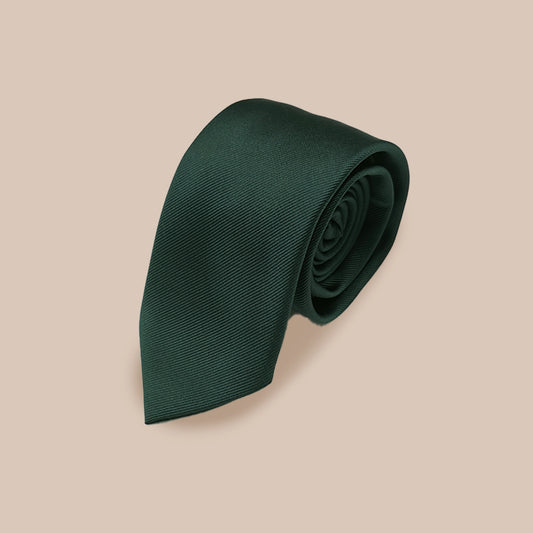 Twill Tie and Hankie Set - Bottle Green