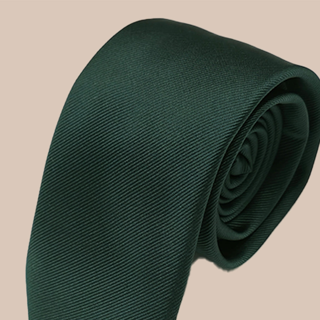 Twill Tie and Hankie Set - Bottle Green