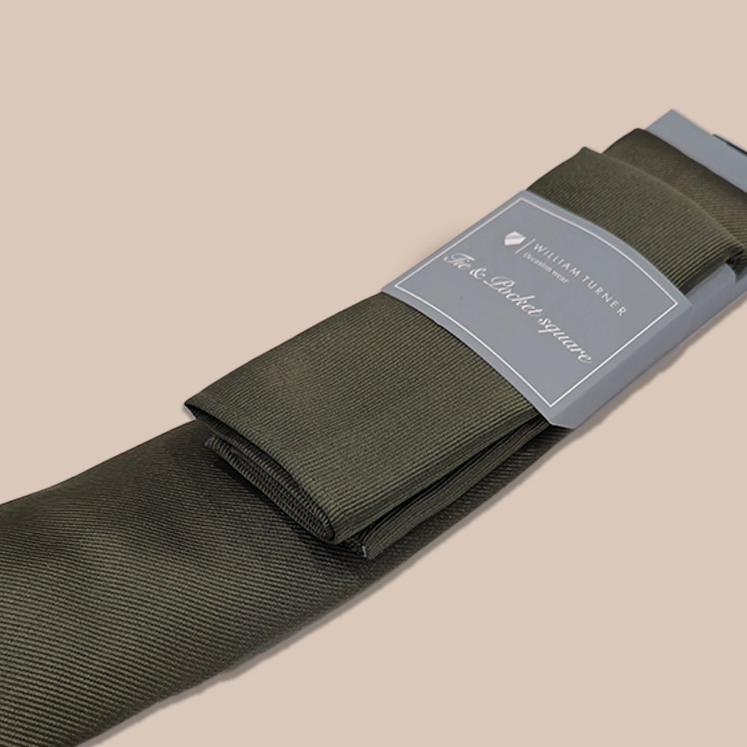 Twill Tie and Hankie Set - Olive