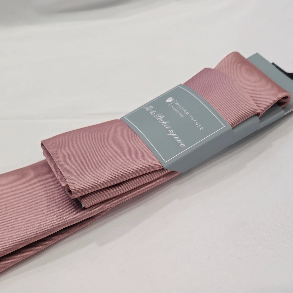 Twill Tie and Hankie Set - Pale Pink