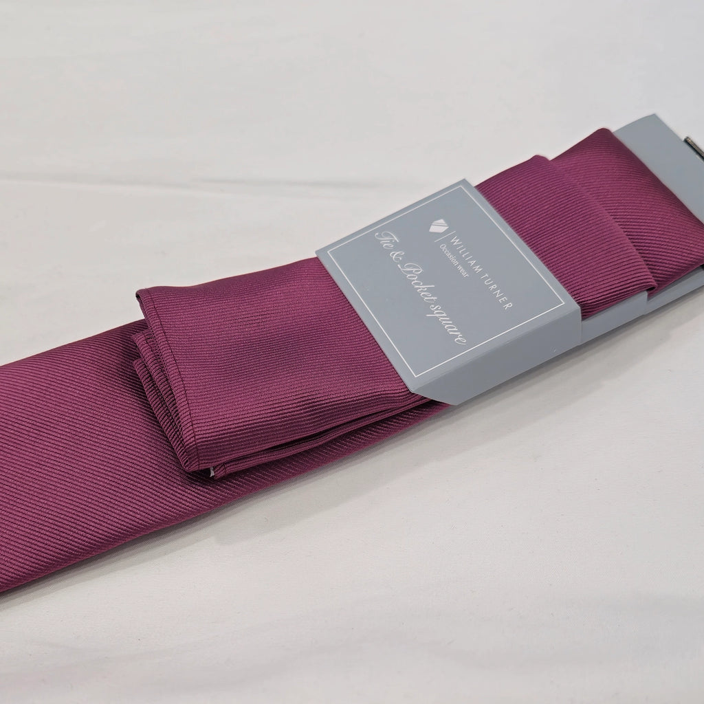 Twill Tie and Hankie Set - Rose