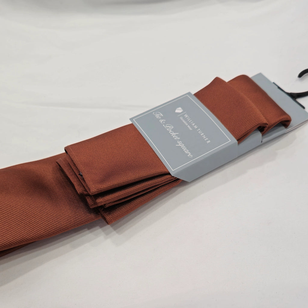 Twill Tie and Hankie Set - Rust