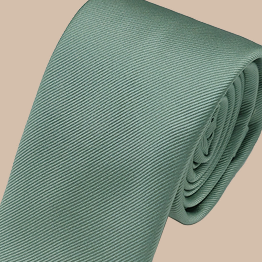 Twill Tie and Hankie Set - Sage