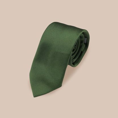Twill Tie and Hankie Set - Fir Green