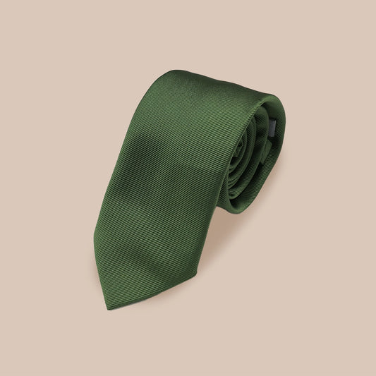 Twill Tie and Hankie Set - Fir Green
