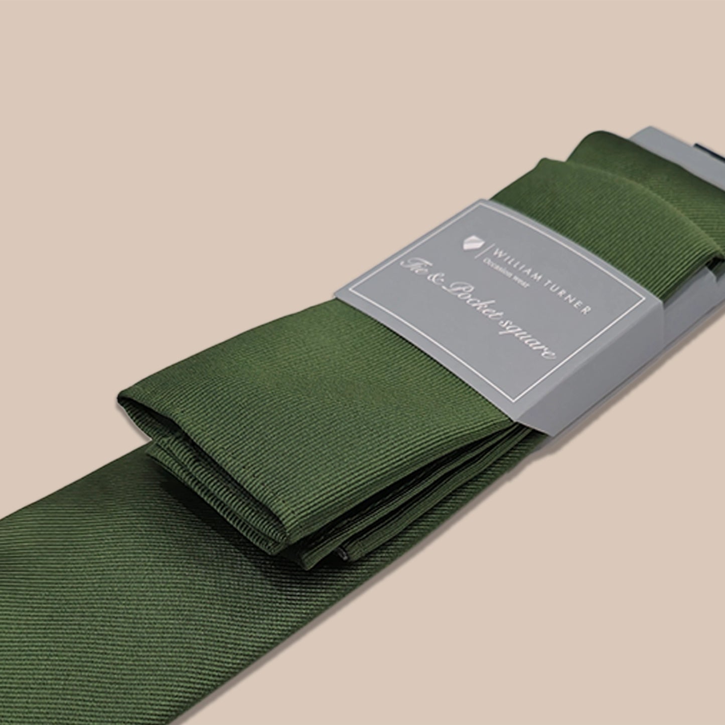Twill Tie and Hankie Set - Fir Green