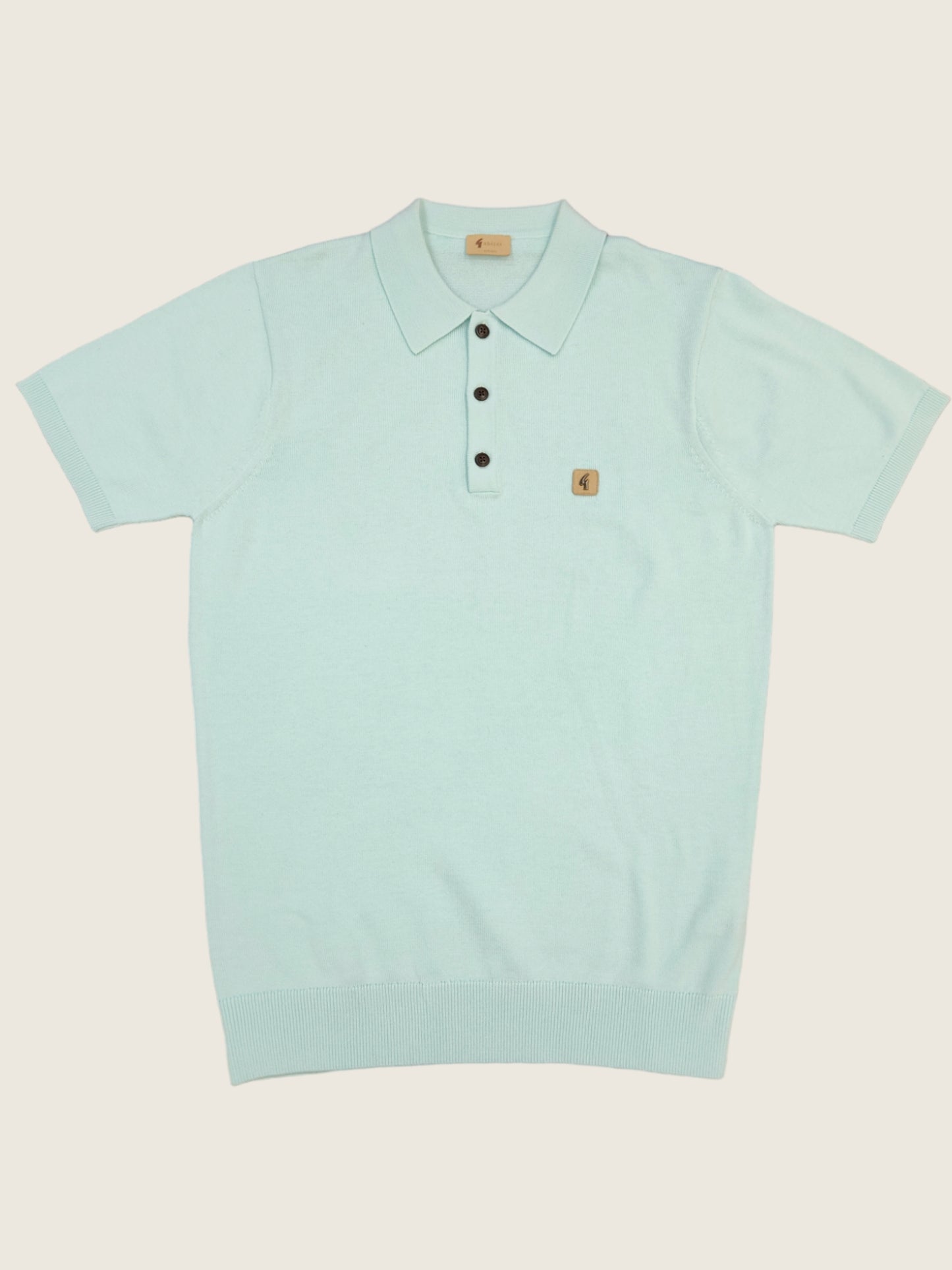 Gabicci Vintage - Short Sleeve Knitted Polo - Turquoise Blue