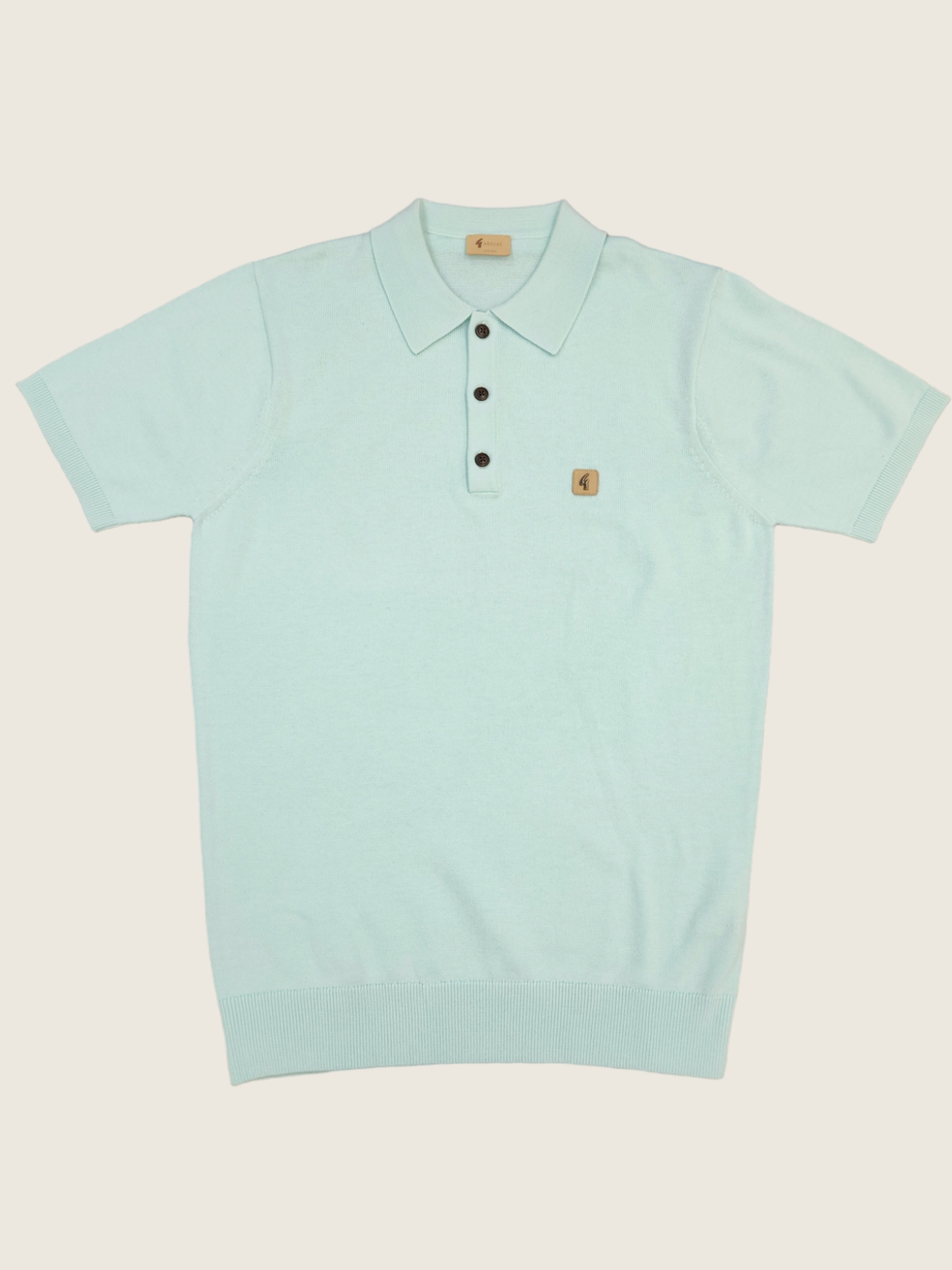 Gabicci Vintage - Short Sleeve Knitted Polo - Glass